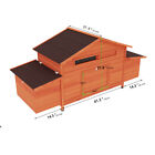 Large Wooden Hen House Outdoor Chicken Coop Poultry Cage W 2 Sides Large Nesting
