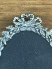 Vintage 1983 Elias Fine Pewter Oval Mini Frame  1835 Bow Floral Art Nouveau Usa