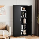 71  Garage Storage With 2 Doors 4 Adjustable Shelves Office Tool Cabinet Locking