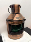 Vintage Starboard Nautical Copper Oil Lantern With Green Glass Unused