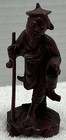 Hand Carved Asian Wooden 4    Figurines 1940s Set 2 Culture Vintage Cherry Wood