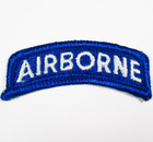 Airborne Tab Patch Vintage Us Army Rocker Blue White Embroidered