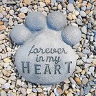 Pawprint Memorial Resin Stone  Pet Cat Or Dog Bereavement Gift Yard Decor