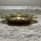 Vintage Mcm Brass Ashtray Set With Heavy Glass Insert Large 8    Cigarette Cigar