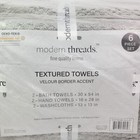 Modern Threads Fine Quality Linens Home Gray Bath Textured Towels 6 Piece Set