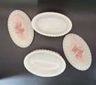Fenton Burmese Satin Glass Hand Painted  d Jackson  Trinket Boxes W scallop Lids