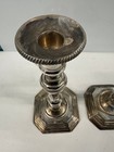Vintage Silver Plated Candlestick Pair Ornate Taper Candle Holders