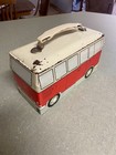 Volkswagen Vw Bus Metal Lunchbox Tin W  Thermos  Red   White
