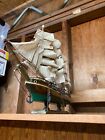 Vintage Wooden Model  - Hand Made Sailing Ship -  18 h X 20  Long
