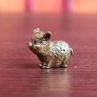 Vintage Small Brass Pig Figurine Mini Metal Animal Statue Ornament For Home Offi