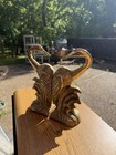 Vintage Mcm Brass Crane heron Book End-9 1 2 X 4 1 4 X 3 1 4