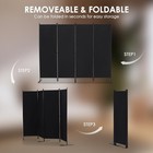Rantila 4 Panel Room Divider  6 Ft Folding Privacy Screen 22  - 4 Panel Black