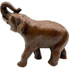 Elephant Figurine Statue Trunk Up Good Luck Decor Animal Brown Vintage