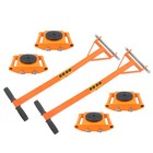 4 Pcs Machine Skate 13200 Lbs 6t Machinery Skate Dolly With Handle 360   Rotation
