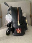 Harry Potter Gryffindor Black Mini Backpack W  Crest Patch   Hp Zipper Pull