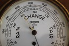 Vintage Hoffritz French Brass Barometer And Thermometer Nautical Weather Station