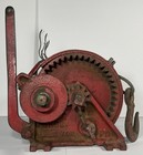 Rare Vintage Beebe Bros 1 Ton Heavy Duty Hand Crank Cable Winch With Handle