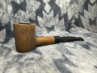Vintage Italian Briar Smoking Pipe Natural Wood Finish Bent Black Stem Estate