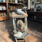 Folding Vintage Patina Folding Step Ladder Industrial Decor Display Pedestal