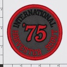 1975 International Harvester Scout Embroidered Patch Dk Gray darkred Iron sew-on