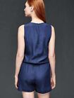 Gap Comet Blue Crinkled Tank Romper Jumpsuit Nwt  Xxl