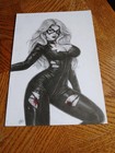 Black Cat Original Comic Book Cover Art Felipe Santos Sexy Battle Damage Costume