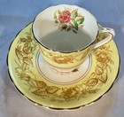 Victoria Chelsea Bone China Demi Tea Cup   Saucer Hand Painted Yellow England
