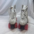Vtg Womans White Riedell Outdoor Roller Skates Size 7 With Radar Zen Wheels