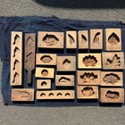 Japanese Vintage Kashigata Wooden Hand Carved Cake Mold Sweets Set Of 20-types
