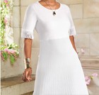 Xl Ashro White Formal Weddign Church Party Maecee Aline Fringe Hem Sweater Dress