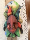 Jorge Morales M Boruca Costa Rica Hand Carved Wood Mask Birds Folk Art Signed