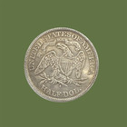 1866 S Seated Liberty Silver Half Dollar  Key Date San Francisco