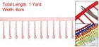 1 Yard 2 4  Crystal Beaded Ribbon Fringe Trim Pink