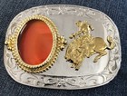 Western Cowboy Style Belt Buckle For Decorative Insert 2 75   x3 75     206