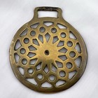 Brass Horse Medallion Antique English Sun Disc Traditional Pierced Cast Harness