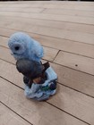 Snowy Owl Pair Figurine On Winter Log     3  Resin Holiday Decoration