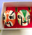 Set Of 8 Mini Vintage Chinese Opera Masks Ceramic 1 5  Each In Box