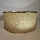 Vtg Fiberglass Mcm Lampshade Atomic Swirl Gold Starburst   Edges Beige 8x18  50s