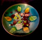 Vintage 1960s  Enameled Copper 6 Inch Bowl Signed Etched Artist Win Ng