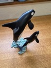 Ocean Odyssey    breaching The Waters    Orca And Baby  Figurine By Walt Youngstrom