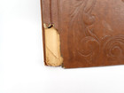 Antique Old Large Leather Scrapbook Pictures Postcards Cutouts Some Writing