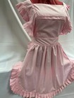 Handmade Retro Style Vintage Victorian Full Apron   Pinny Cotton Baby Pink Apron