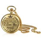 To My Grandson Arabic Numerals Dial Quartz Pocket Watch From Grandpa Grandma