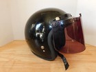 Vintage Open Face Helmet With Flip Up Tinted Visor  Unique Chin Strap  4 59