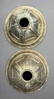 Pair Antique Brass Ceiling Canopies 4  Faceted Beaded Chandelier Light Parts