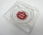 Vintage Clear Glass Marketing Ashtray Lone Star Beer San Antonio Texas Tx Euc
