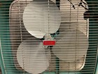 Vintage Dominion 2 Speed Metal Box Fan Aqua  Turquoise Tested Smooth   Powerful