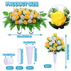 Hibsotco Headstone Flower Saddle cemetery Memorial Flowers With Vase For Grave T