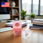 Pink Magnetic Paper Cilp Dispenser Holder Clear Acrylic Paper Clip Organizers Wi