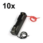 10x Single Slot 1-aaa Battery Holder Clip Case Plastic Box Wires Leads 1 5v Dc